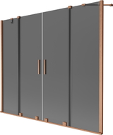 Mexen Velar Duo paravan za kadu s 2 pomična krila 180 x 150 cm, grafit, brušeni bakar - 896-180-000-42-65