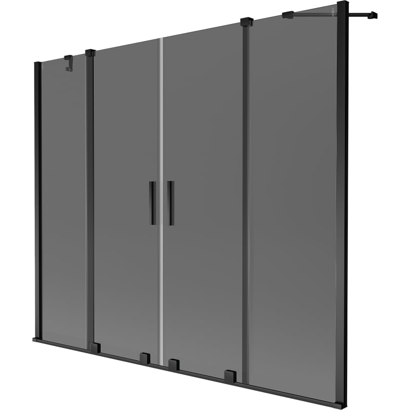Mexen Velar Duo tuš paravan s 2 klizna krila 180 x 150 cm, grafit, crni - 896-180-000-42-70