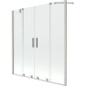 Mexen Velar Duo Badewannen-Faltwand 2-flüglig verschiebbar 150 x 150 cm, transparent, gebürsteter Nickel - 896-150-000-02-97