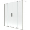 Mexen Velar Kaheosaline kaheukseline vannitoasirm 150 x 150 cm, läbipaistev, harjatud nikkel - 896-150-000-02-97