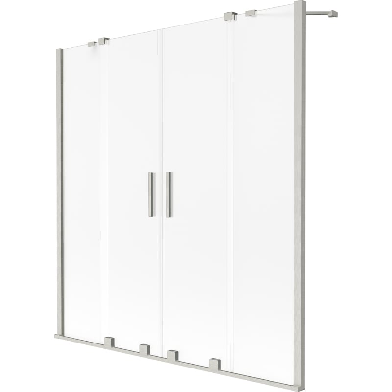 Mexen Velar Duo resguardo de banho de 2 painéis deslizantes 150 x 150 cm, fosco, níquel escovado - 896-150-000-32-97