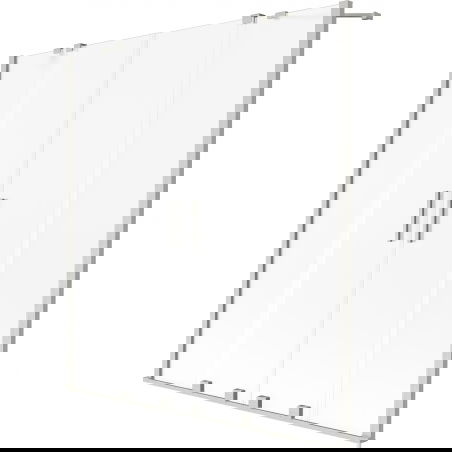 Mexen Velar Duo Badewannenfaltwand 2-flügelig, verschiebbar 150 x 150 cm, mattiert, gebürstetes Nickel - 896-150-000-32-97