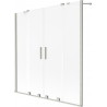 Mexen Velar Duo 2-paneeliga lükandvannisein 150 x 150 cm, härmatatud, harjatud nikkel - 896-150-000-32-97