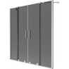 Mexen Velar Duo klizni paravan za kadu s pomičnim dvokrilnim otvorom 150 x 150 cm, grafit, brušeni nikal - 896-150-000-42-97