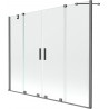 Mexen Velar Duo paravento da vasca da bagno a 2 ante scorrevoli 180 x 150 cm, trasparente, metallo canna di fucile