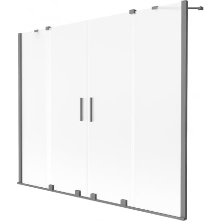 Mexen Velar Duo paroi de baignoire à 2 volets coulissants 180 x 150 cm, givre, métal canon - 896-180-000-32-95