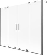 Mexen Velar Duo badwand-scherm 2-delig schuifbaar 180 x 150 cm, mat, gun metal - 896-180-000-32-95