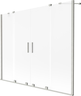 Mexen Velar Duo Duschwanndrock zwee-fligerege schuedsbar 180 x 150 cm, Reif, gebierste Nickel - 896-180-000-32-97