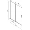 Mexen Velar L 2-panel sliding bath screen 70 x 150 cm, transparent, chrome - 896-070-003-01-01