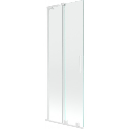 Mexen Velar L parawan nawannowy 2-skrzydłowy rozsuwany 70 x 150 cm, transparent, biały - 896-070-003-01-20