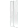 Mexen Velar L paroi de baignoire 2 vantaux coulissante 70 x 150 cm, transparent, blanc - 896-070-003-01-20