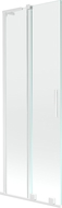 Mexen Velar L Badewannenfaltwand 2-flügelig Schiebesystem 70 x 150 cm, transparent, weiß - 896-070-003-01-20