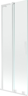 Mexen Velar L badwand 2-delige schuifbare 70 x 150 cm, transparant, wit - 896-070-003-01-20
