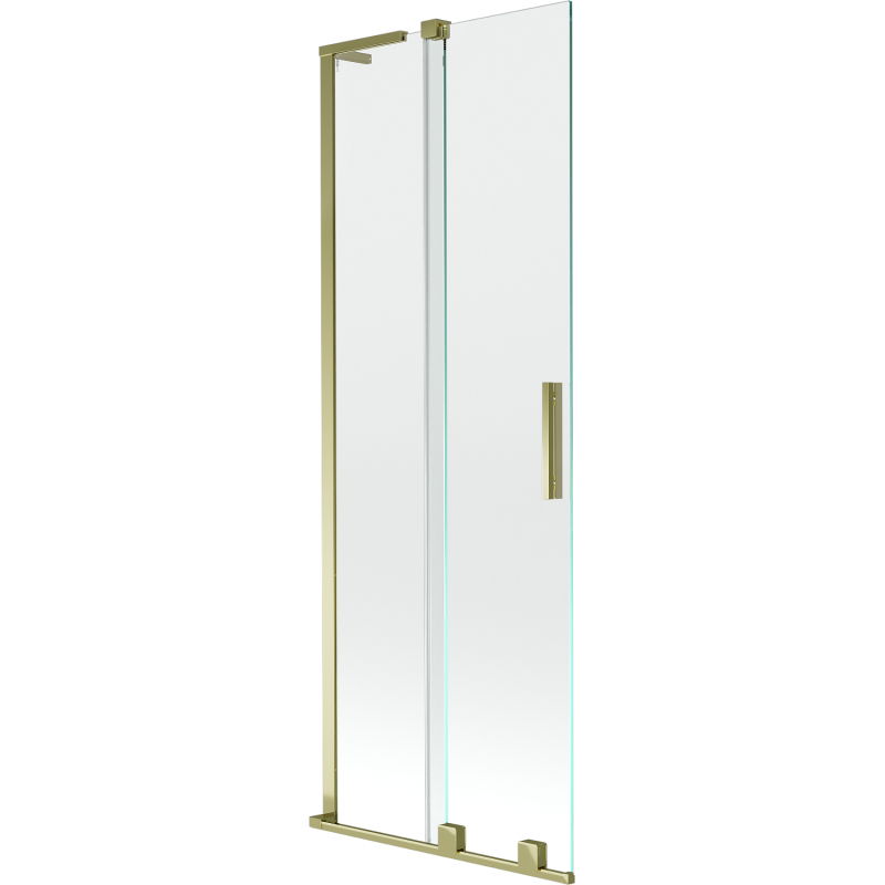 Mexen Velar L Badewannenfaltwand 2-flügelig verschiebbar 70 x 150 cm, transparent, gold - 896-070-003-01-50