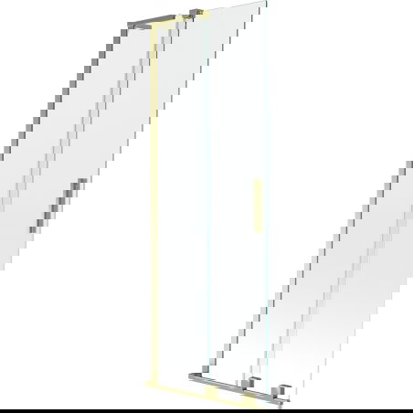 Mexen Velar L Badewannenfaltwand 2-flügelig verschiebbar 70 x 150 cm, transparent, gold - 896-070-003-01-50