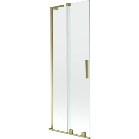 Mexen Velar L vannitoauks 2-tiivaline, lükatav 70 x 150 cm, läbipaistev, kuldne - 896-070-003-01-50