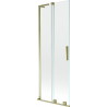 Mexen Velar L vannitoauks 2-tiivaline, lükatav 70 x 150 cm, läbipaistev, kuldne - 896-070-003-01-50