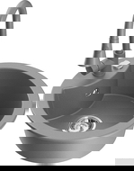 Mexen Diego Granitspüle 1-becken mit Küchenarmatur Elia, grau - 6512-71-670101-71