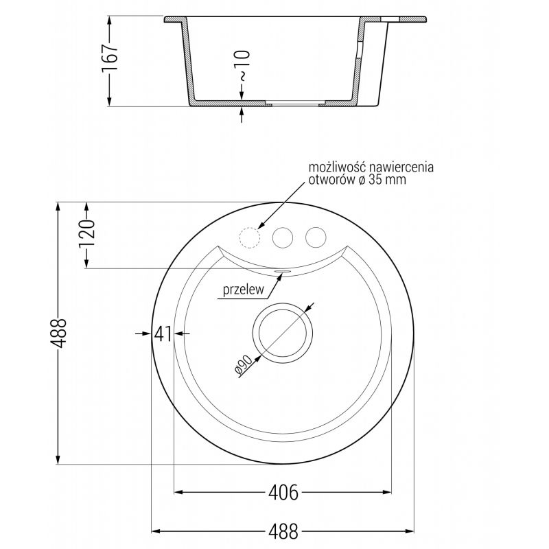 Mexen Diego 1-bowl granite sink with Elia kitchen tap, grey - 6512-71-670101-71