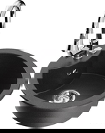 Mexen Diego Granit-Spullsteen eenzelkammer mat Kichekran Elia, schwaarz gesprenkelt - 6512-76-670101-00