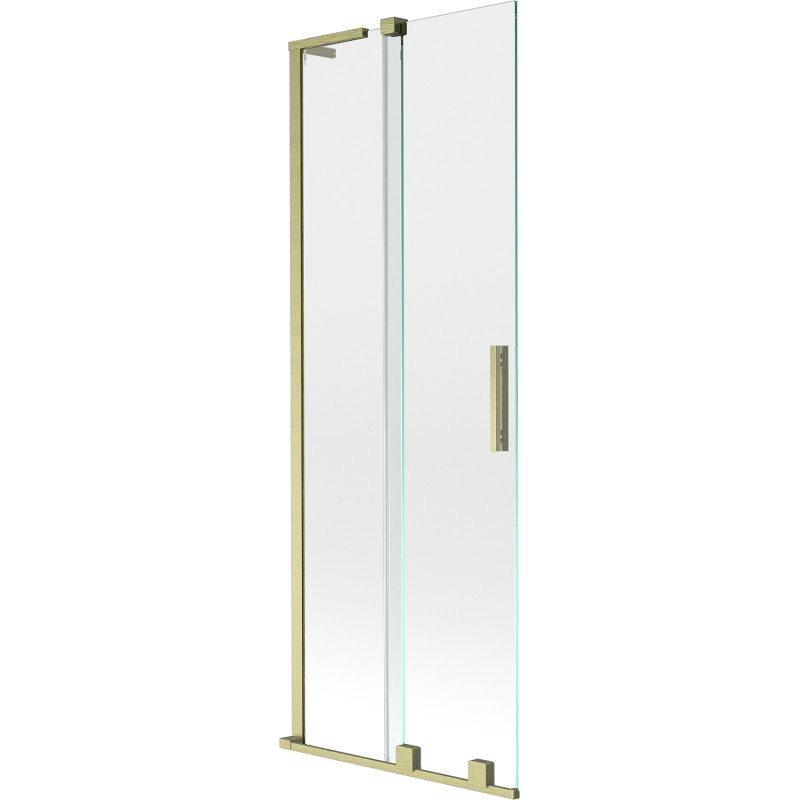 Mexen Velar L klizni paravan za kadu 2-krilni klizni 70 x 150 cm, transparentan, brušeni zlatni - 896-070-003-01-55