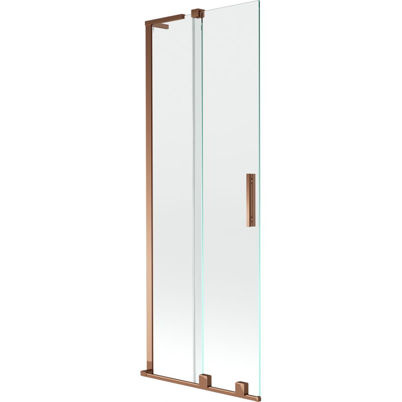Mexen Velar L Badewannenfaltwand 2-flügelig verschiebbar 70 x 150 cm, transparent, Roségold - 896-070-003-01-60