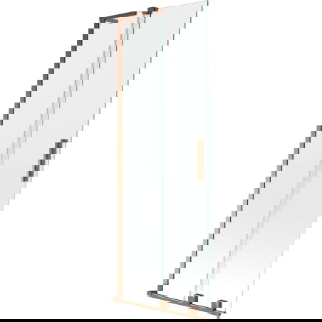 Mexen Velar L Badewannenfaltwand 2-flügelig verschiebbar 70 x 150 cm, transparent, Roségold - 896-070-003-01-60