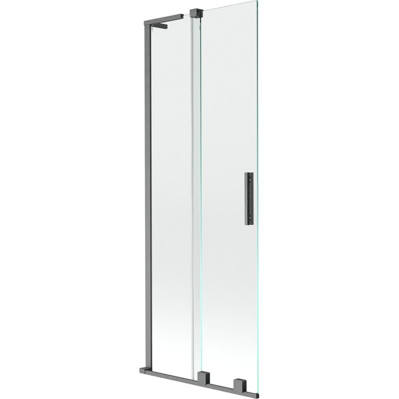 Mexen Velar L 2-osaline vannisein, lükatav, 70 x 150 cm, läbipaistev, gun gray poleeritud - 896-070-003-01-66