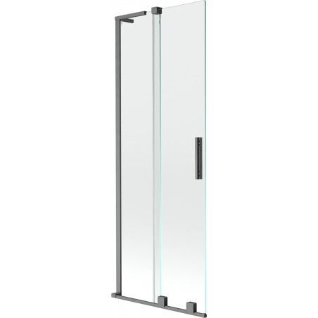 Mexen Velar L 2-osaline vannisein, lükatav, 70 x 150 cm, läbipaistev, gun gray poleeritud - 896-070-003-01-66
