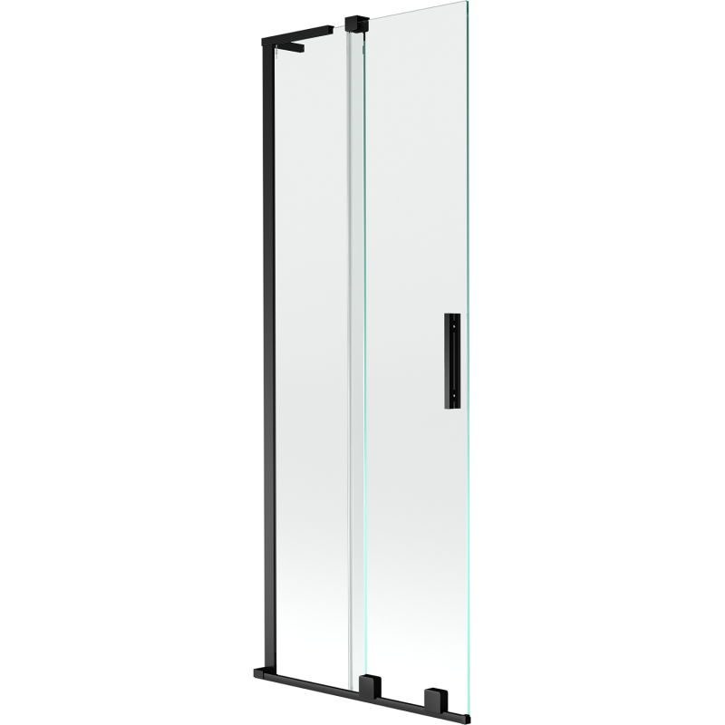 Mexen Velar L Badewannen-Faltwand 2-teilig verschiebbar 70 x 150 cm, transparent, schwarz - 896-070-003-01-70
