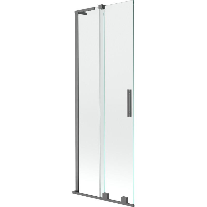 Mexen Velar L klizni paravan za kadu s dva krila, 70 x 150 cm, prozirno, tamna metalik - 896-070-003-01-95