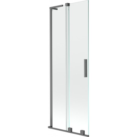 Mexen Velar L parawan nawannowy 2-skrzydłowy rozsuwany 70 x 150 cm, transparent, gun metal  - 896-070-003-01-95