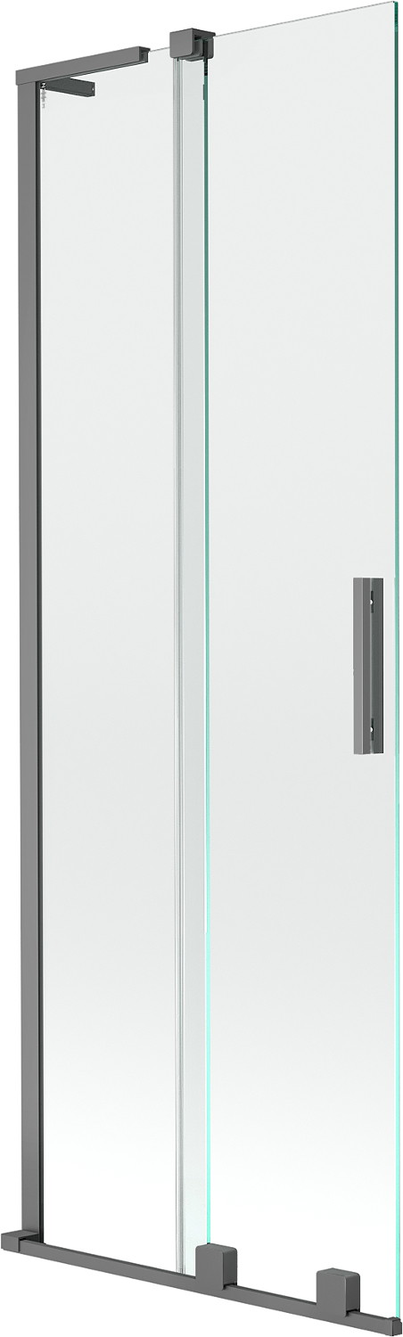 Mexen Velar L parawan nawannowy 2-skrzydłowy rozsuwany 70 x 150 cm, transparent, gun metal  - 896-070-003-01-95