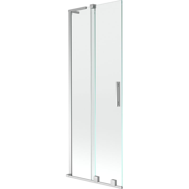 Mexen Velar L duschvägg för badkar 2-delad skjutbar 75 x 150 cm, transparent, krom - 896-075-003-01-01