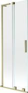 Mexen Velar L Badewannenfaltwand 2-flügelig verschiebbar 75 x 150 cm, transparent, gebürstetes Gold - 896-075-003-01-55