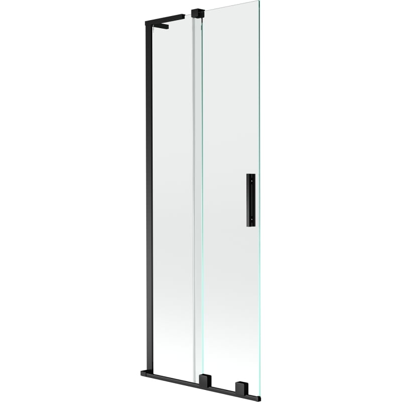 Mexen Velar L vannitoa vahesein 2-osaline lükanduks 75 x 150 cm, läbipaistev, must - 896-075-003-01-70