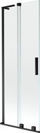 Mexen Velar L Badewannenwand 2-flügelig verschiebbar 75 x 150 cm, transparent, schwarz - 896-075-003-01-70