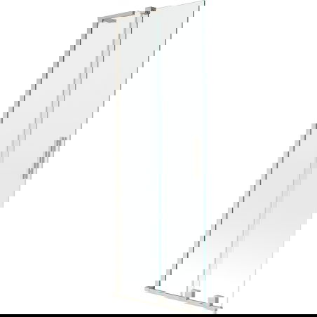 Mexen Velar L Badewannenabtrennung 2-flügelig verschiebbar 75 x 150 cm, transparent, gebürstetes Nickel - 896-075-003-01-97