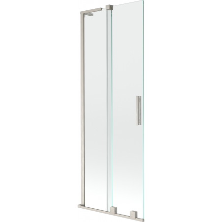 Mexen Velar L Klizni paravan za kadu s dvokrilnim kliznim vratima 75 x 150 cm, prozirni, brušeni nikal - 896-075-003-01-97