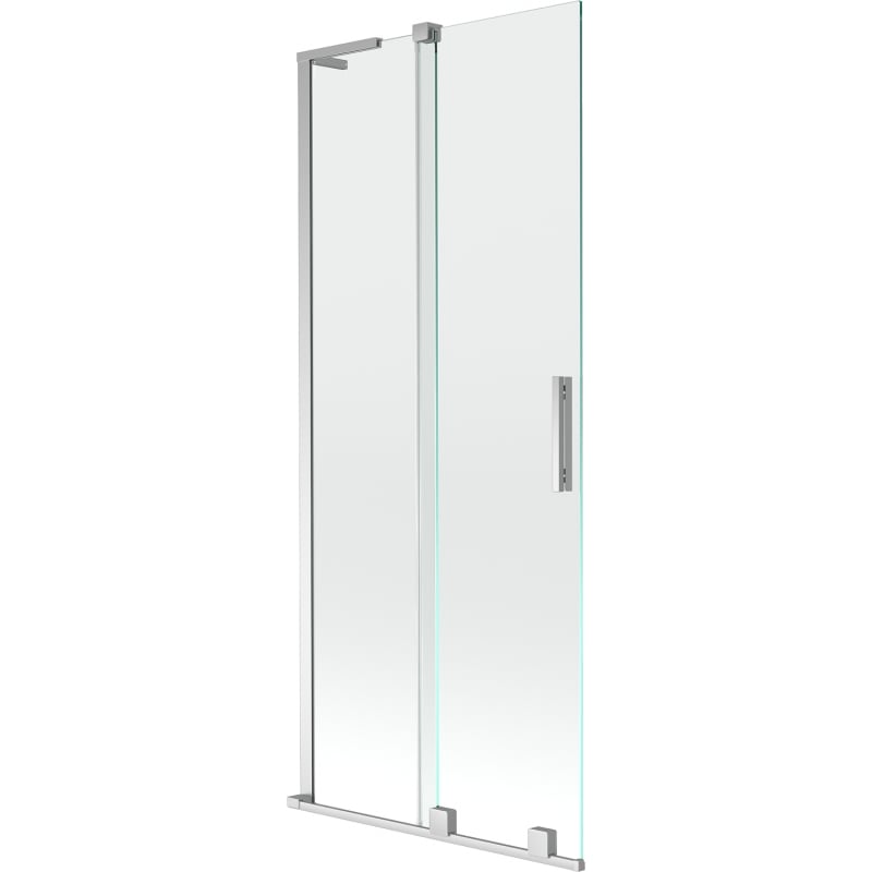 Mexen Velar L Badewannenfaltwand 2-flügelig, 80 x 150 cm, transparent, Chrom - 896-080-003-01-01