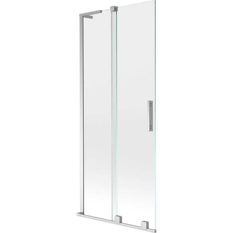 Mexen Velar L badwand 2-delig schuifbaar 80 x 150 cm, transparant, chroom - 896-080-003-01-01