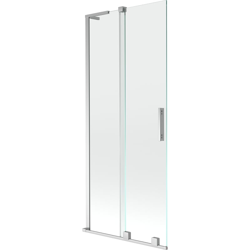 Mexen Velar L vannitoapaneel, 2-osaline lükanduks 80 x 150 cm, läbipaistev, kroom - 896-080-003-01-01