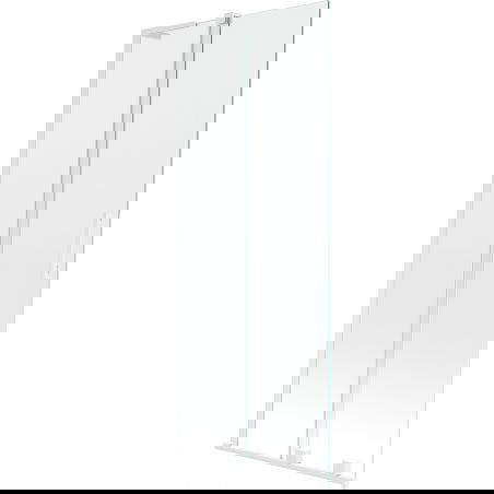 Mexen Velar L badwand paneel 2-delig schuifbaar 80 x 150 cm, transparant, wit - 896-080-003-01-20