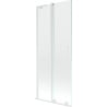Mexen Velar L Duschwand 2-flügelig verschiebbar 80 x 150 cm, transparent, weiß - 896-080-003-01-20
