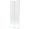 Mexen Velar L parawan nawannowy 2-skrzydłowy rozsuwany 80 x 150 cm, transparent, biały - 896-080-003-01-20