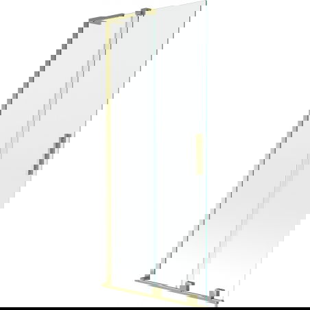 Mexen Velar L badscherm voor badkuip, 2-delige schuifdeur 80 x 150 cm, transparant, goud - 896-080-003-01-50