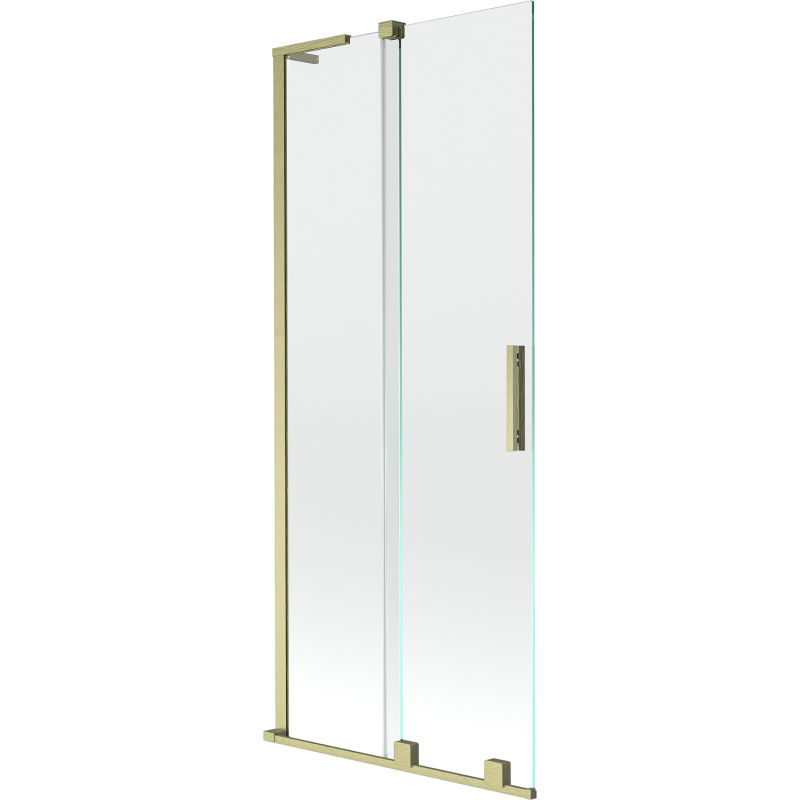 Mexen Velar L Badewannenfaltwand 2-flügelig, verschiebbar 80 x 150 cm, transparent, gold gebürstet - 896-080-003-01-55