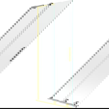 Mexen Velar L Badewannenfaltwand 2-flügelig, verschiebbar 80 x 150 cm, transparent, gold gebürstet - 896-080-003-01-55