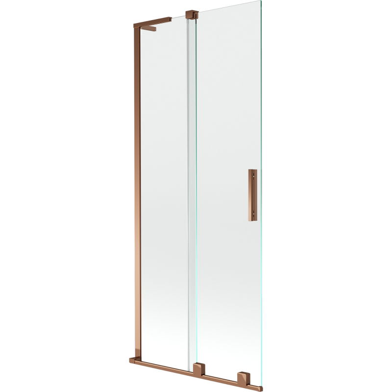 Mexen Velar L duschskärm 2-vikbar skjutbar 80 x 150 cm, transparent, rosa guld - 896-080-003-01-60