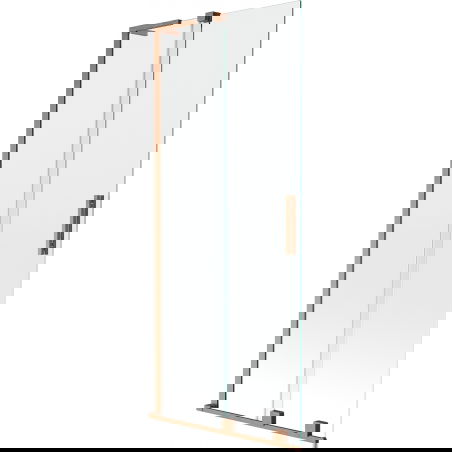 Mexen Velar L Badewannenfaltwand 2-flügelig verschiebbar 80 x 150 cm, transparent, gebürstetes Kupfer - 896-080-003-01-65